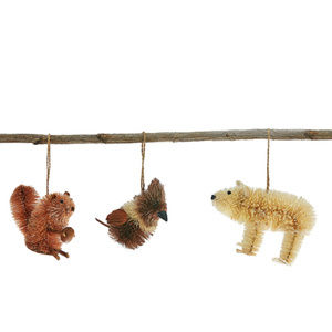 Lg Woodland Animal Sisal Handmade Set of Three NEW